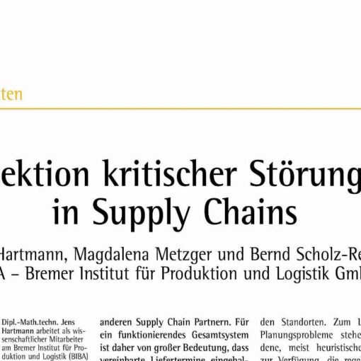Detection of Critical Disruptions in Supply Chains